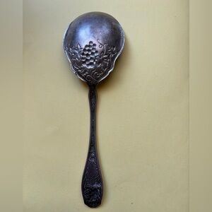 Vintage Decorative Serving Spoon - Silver-Tone